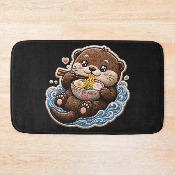 Item preview, Kawaii Otter Ramen Embroidery Patch Cute Chibi designed and sold by ColorSplash123.