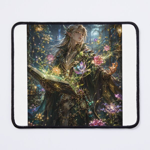 Item preview, Arcane Bloomkeeper | Elegant Elf Battle Mage Botanist Fantasy Art designed and sold by MarekoraStudio.