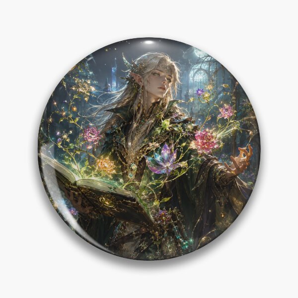 Item preview, Arcane Bloomkeeper | Elegant Elf Battle Mage Botanist Fantasy Art designed and sold by MarekoraStudio.
