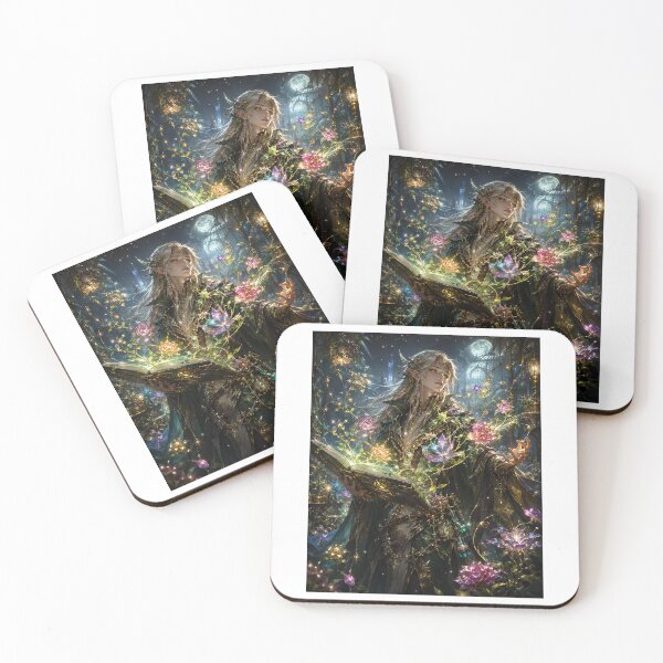 Item preview, Arcane Bloomkeeper | Elegant Elf Battle Mage Botanist Fantasy Art designed and sold by MarekoraStudio.