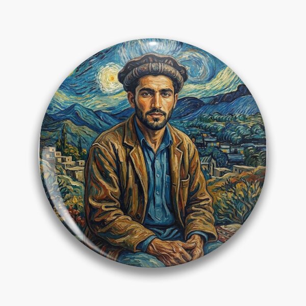 Item preview, Afghani Man Portrait Van Gogh Style - Starry Night Aesthetic Fine Art Poster designed and sold by Luxureheaven.