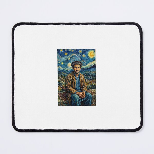 Item preview, Afghani Man Portrait Van Gogh Style - Starry Night Aesthetic Fine Art Poster designed and sold by Luxureheaven.