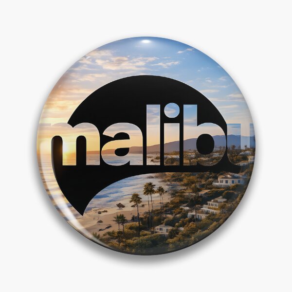 Item preview, Malibu Sunset Circle Typography Beach Logo designed and sold by Les-Ink-Studio.