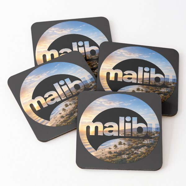 Item preview, Malibu Sunset Circle Typography Beach Logo designed and sold by Les-Ink-Studio.