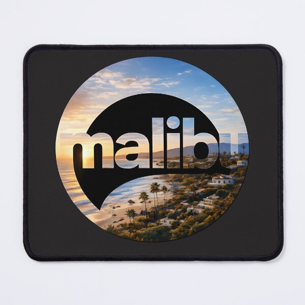 Item preview, Malibu Sunset Circle Typography Beach Logo designed and sold by Les-Ink-Studio.