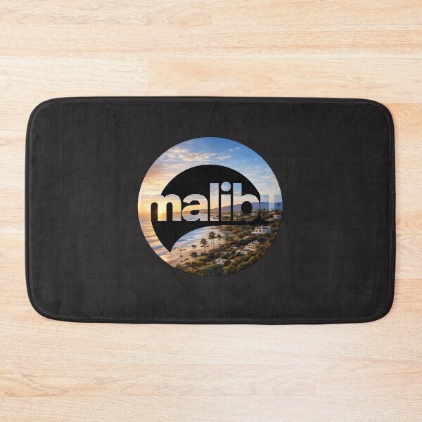 Item preview, Malibu Sunset Circle Typography Beach Logo designed and sold by Les-Ink-Studio.