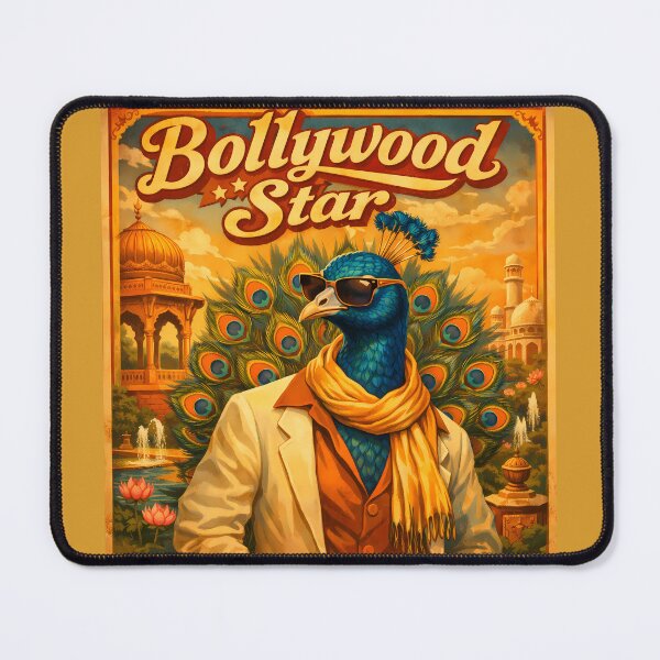 Item preview, Bollywood Star Peacock Vintage India Art designed and sold by AuraloomAtelier.