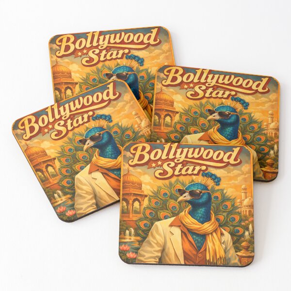 Item preview, Bollywood Star Peacock Vintage India Art designed and sold by AuraloomAtelier.