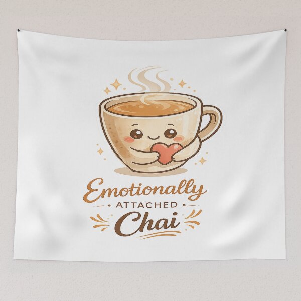 Item preview, Emotionally Attached To Chai – Cute Kawaii Tea Lover Aesthetic Design designed and sold by Globalcitytees.