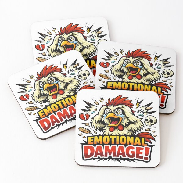 Item preview, Chicken Chaos – Emotional Damage Funny Cartoon  designed and sold by MerchlyMike.