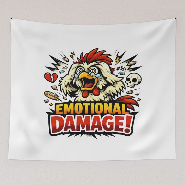 Item preview, Chicken Chaos – Emotional Damage Funny Cartoon  designed and sold by MerchlyMike.
