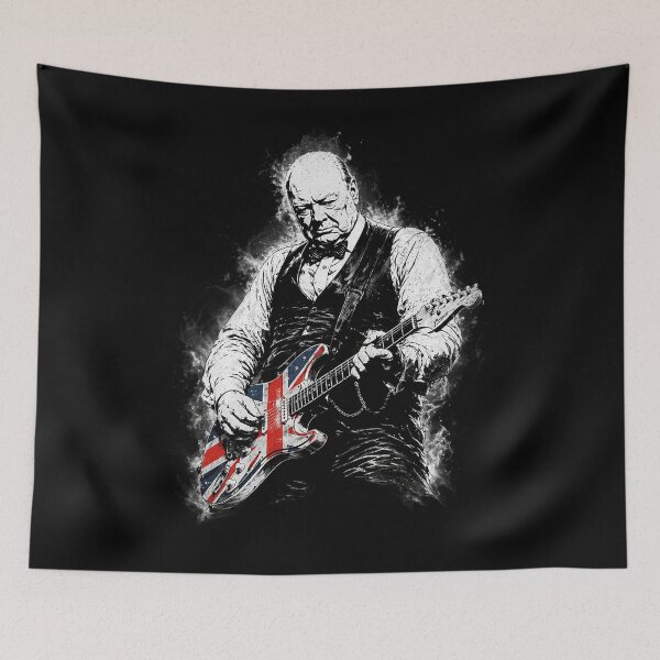 Item preview, Winston Churchill Playing Electric Guitar Rocker Humor designed and sold by schoolofbullies.