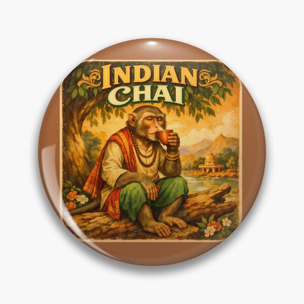 Item preview, Indian Chai Monkey Vintage India Art designed and sold by AuraloomAtelier.