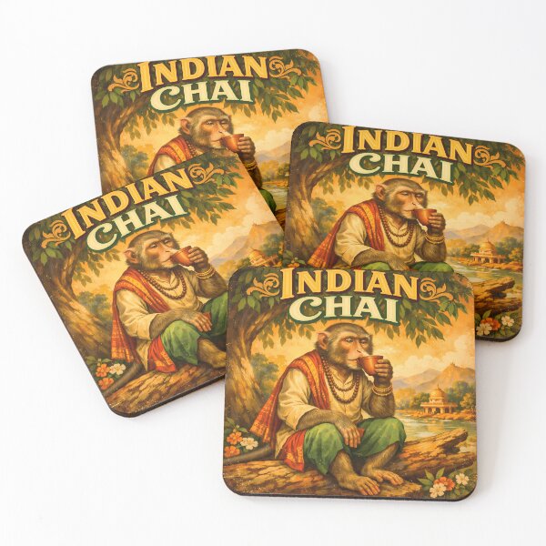 Item preview, Indian Chai Monkey Vintage India Art designed and sold by AuraloomAtelier.