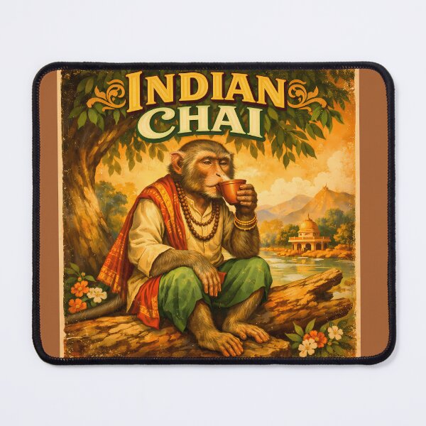 Item preview, Indian Chai Monkey Vintage India Art designed and sold by AuraloomAtelier.