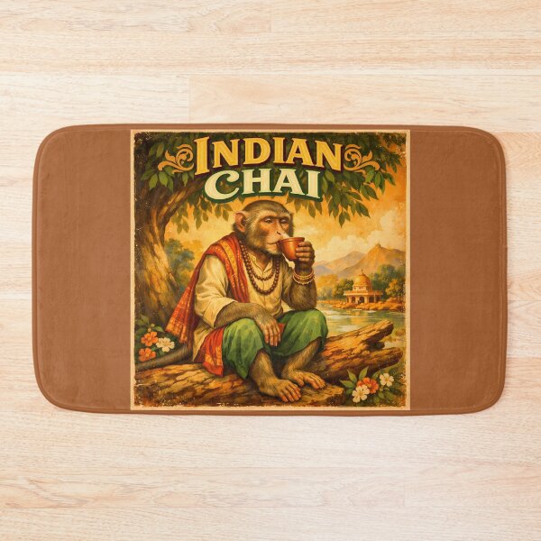 Item preview, Indian Chai Monkey Vintage India Art designed and sold by AuraloomAtelier.