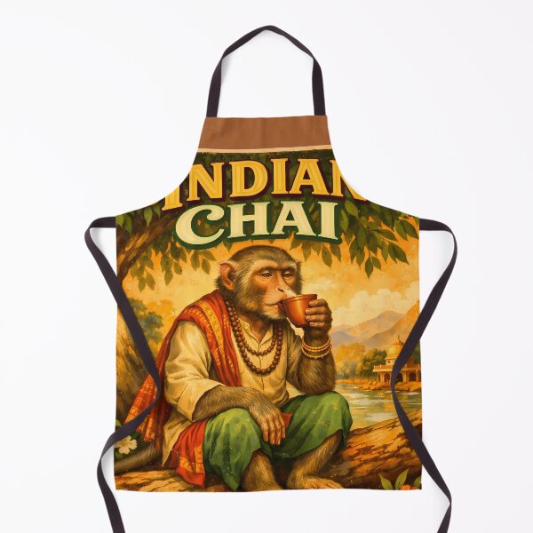 Item preview, Indian Chai Monkey Vintage India Art designed and sold by AuraloomAtelier.