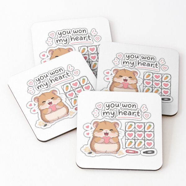 Item preview, You Won My Heart Hamster Sticker -Cute Kawaii Love Hamster designed and sold by pn_terest.