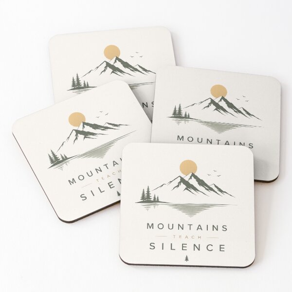 Item preview, Mountains Teach Silence | Minimalist Nature Zen Graphic designed and sold by Ermicioi.