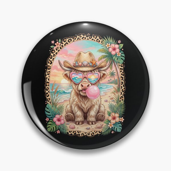Item preview, Highland Cow Tropical Beach Cowgirl Summer designed and sold by dudelinart.