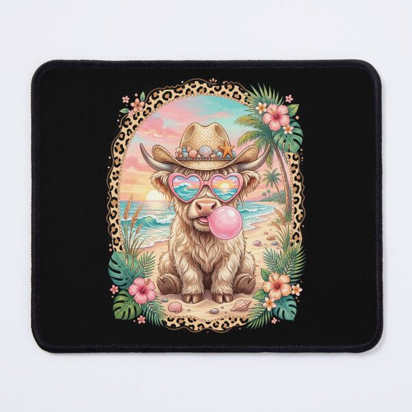 Item preview, Highland Cow Tropical Beach Cowgirl Summer designed and sold by dudelinart.
