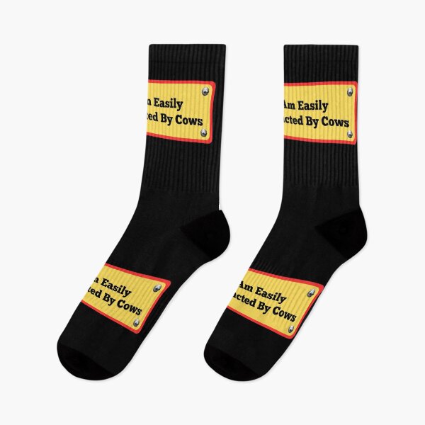 Item preview, I Am Easily Distracted By Cows Bumper Sticker Unhinged Humor Funny Satire Ironic Gen-Z Millennial Farm Driving Agriculture designed and sold by SWETA HALDER.