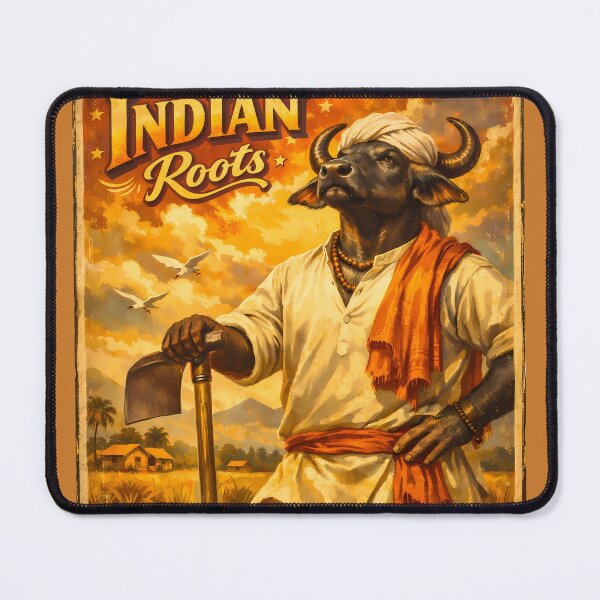 Item preview, Indian Roots Buffalo Vintage India Art designed and sold by AuraloomAtelier.