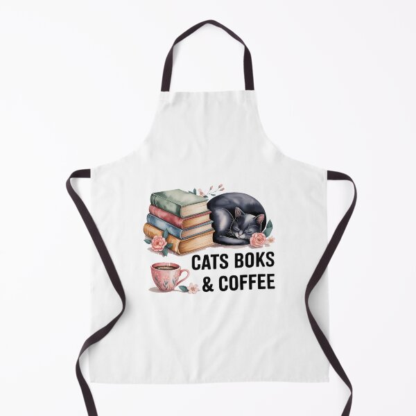 Item preview, Cats Books and Coffee Cute Sleeping Cat with Books and Coffee Cup Floral Book Lover designed and sold by SapfireStuArt.