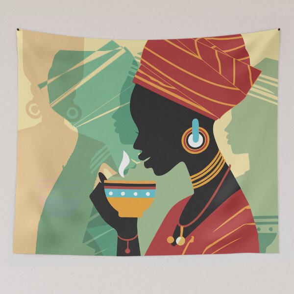 Item preview, African Woman Wearing Traditional Fabric designed and sold by Henriz Creative.
