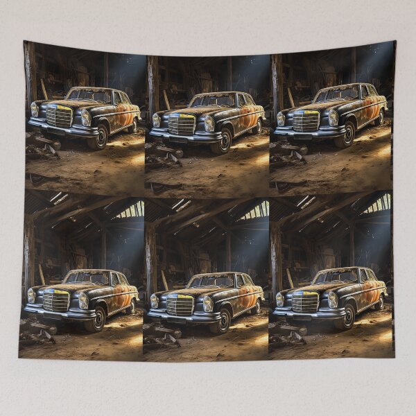 Item preview, Vintage classic car hidden in a rustic barn designed and sold by RevUpDesign.