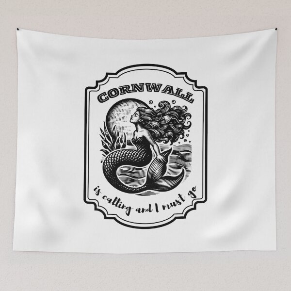 Item preview, Cornwall Is Calling and I Must Go Mermaid Design designed and sold by S-and-W-4ever.