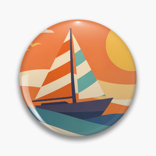 Item preview, Colour Block Sailboat at Sunset designed and sold by InkSmithery.