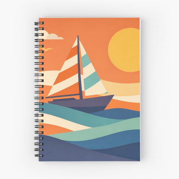Item preview, Colour Block Sailboat at Sunset designed and sold by InkSmithery.