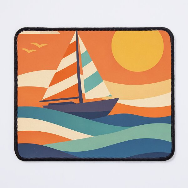 Item preview, Colour Block Sailboat at Sunset designed and sold by InkSmithery.