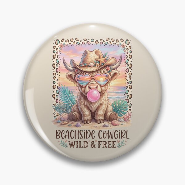 Item preview, Highland Cow Beachside Cowgirl Wild and Free Tropical Summer designed and sold by dudelinart.
