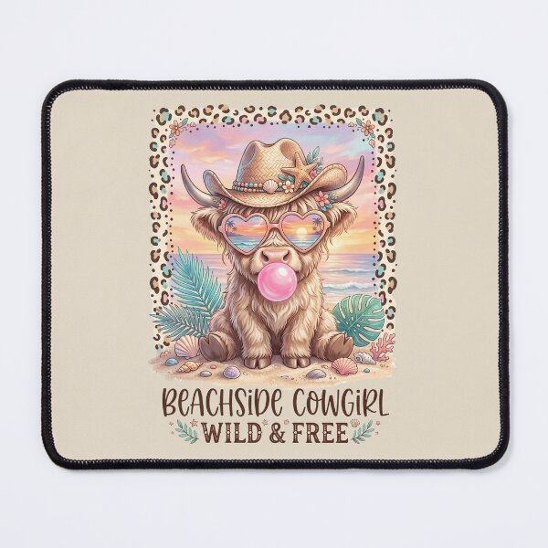 Item preview, Highland Cow Beachside Cowgirl Wild and Free Tropical Summer designed and sold by dudelinart.