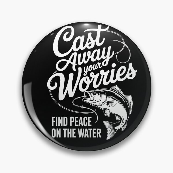Item preview, Cast Away Your Worries Fishing Quote – Peaceful Angler Typography Bass Illustration designed and sold by Ladys-Gents.