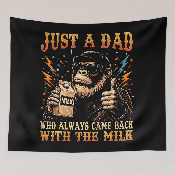 Item preview, Just A Dad Who Always Came Back with The Milk Bigfoot Papa designed and sold by schoolofbullies.