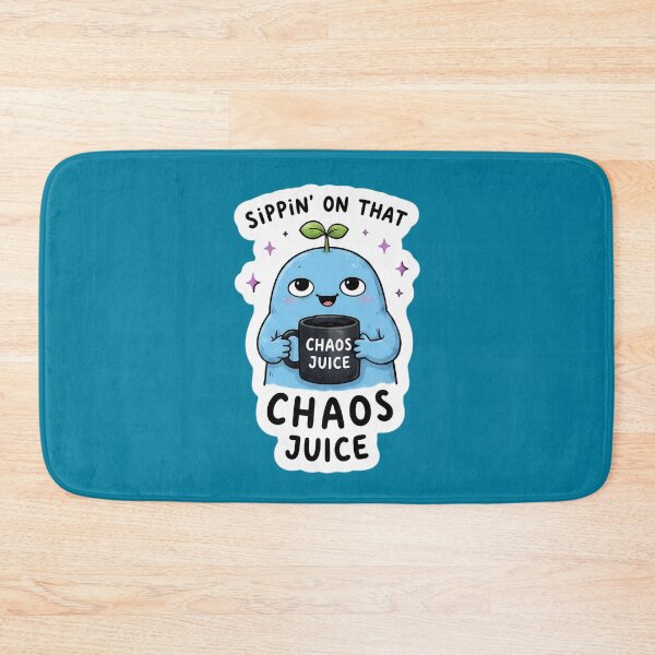 Item preview, Sippin’ On That Chaos Juice Cute Blue Blob Sticker | Funny Coffee Meme Aesthetic designed and sold by Bhaskar Digital Art.