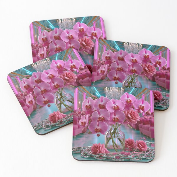 Item preview, Neon Orchid Rebellion – Cyber Rococo Floral Luxury designed and sold by VelvetThornsArt.