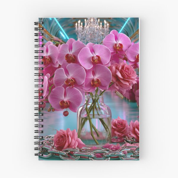 Item preview, Neon Orchid Rebellion – Cyber Rococo Floral Luxury designed and sold by VelvetThornsArt.