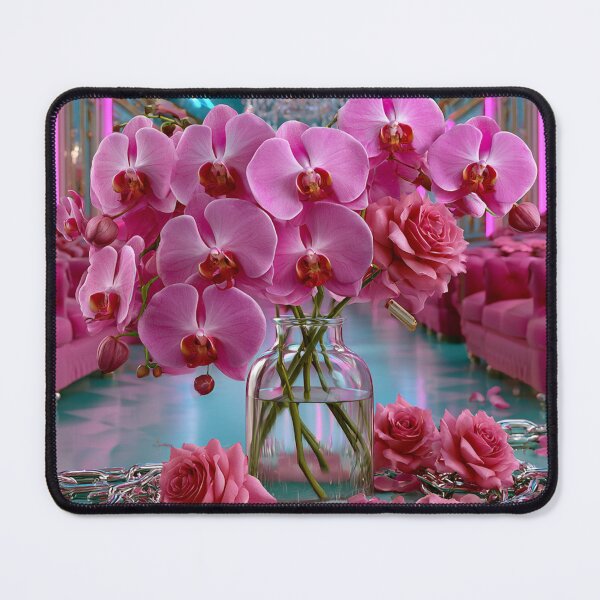 Item preview, Neon Orchid Rebellion – Cyber Rococo Floral Luxury designed and sold by VelvetThornsArt.