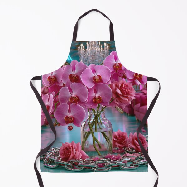 Item preview, Neon Orchid Rebellion – Cyber Rococo Floral Luxury designed and sold by VelvetThornsArt.