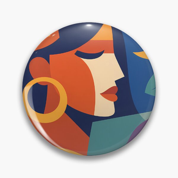 Item preview, Abstract Moonlit Face with Leaves and Hoop Earring designed and sold by InkSmithery.
