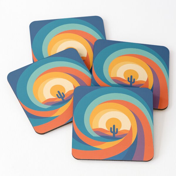 Item preview, Swirling Desert Sunset with Cactus Arches designed and sold by InkSmithery.