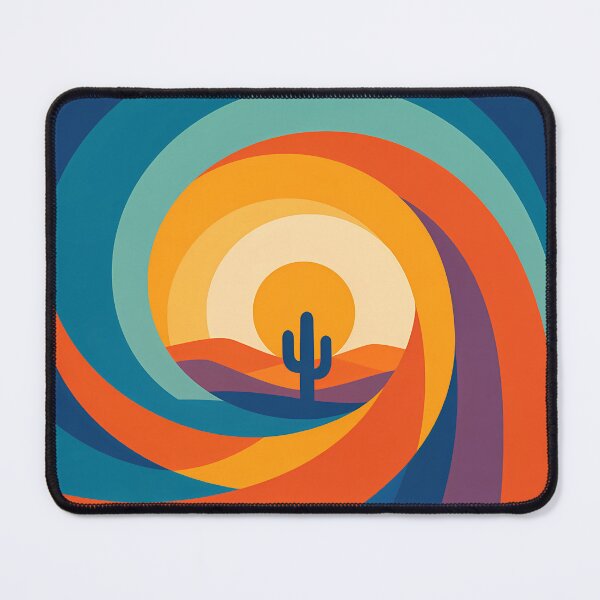 Item preview, Swirling Desert Sunset with Cactus Arches designed and sold by InkSmithery.