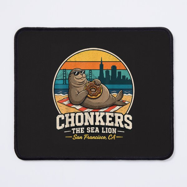 Item preview, Chonkers The Sea Lion San Francisco Funny Seal Retro California Design designed and sold by kiralynstration.