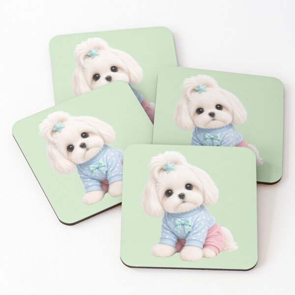 Item preview,  Cute Plush Puppy in Pastel Blue Polka Dot Sweater designed and sold by Aimetoi.