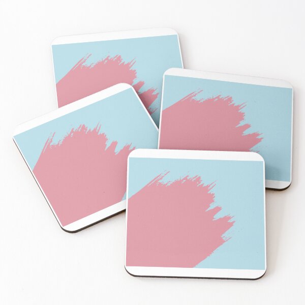 Item preview, Minimalist Pastel Pink Brushstroke on Sky Blue designed and sold by PixelParinda.