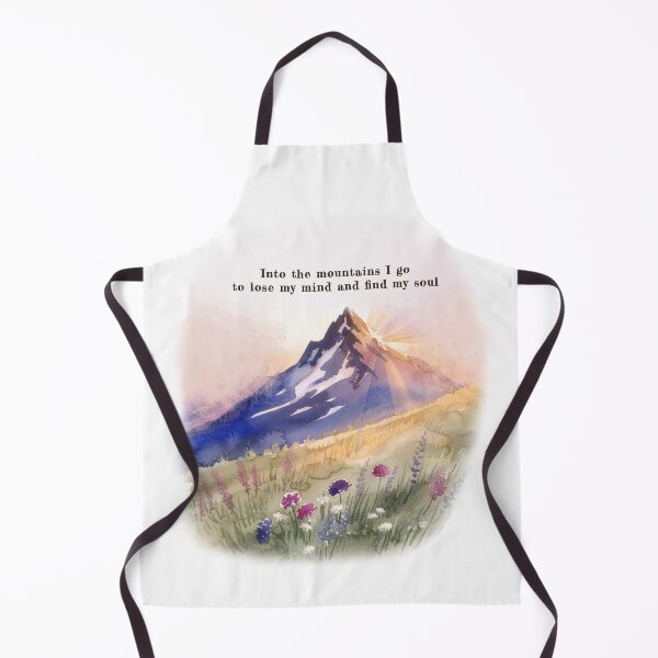 Item preview, Into the mountains watercolor sunrise alpine wildflower quote art designed and sold by icemanphotos.